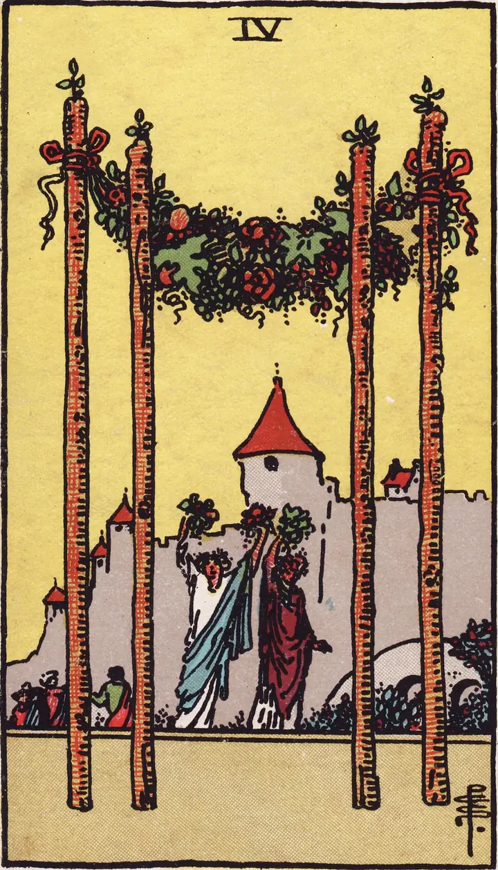 权杖四 Four of Wands